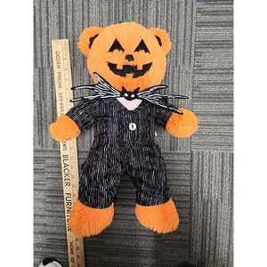 Build a Bear Halloween Pumpkin Orange Plush 17" Jack Skellington.‎